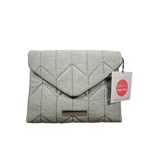 Tartan + Twine Denim Chevron Quilted Beauty Travel Organizer Makeup Bag NEW